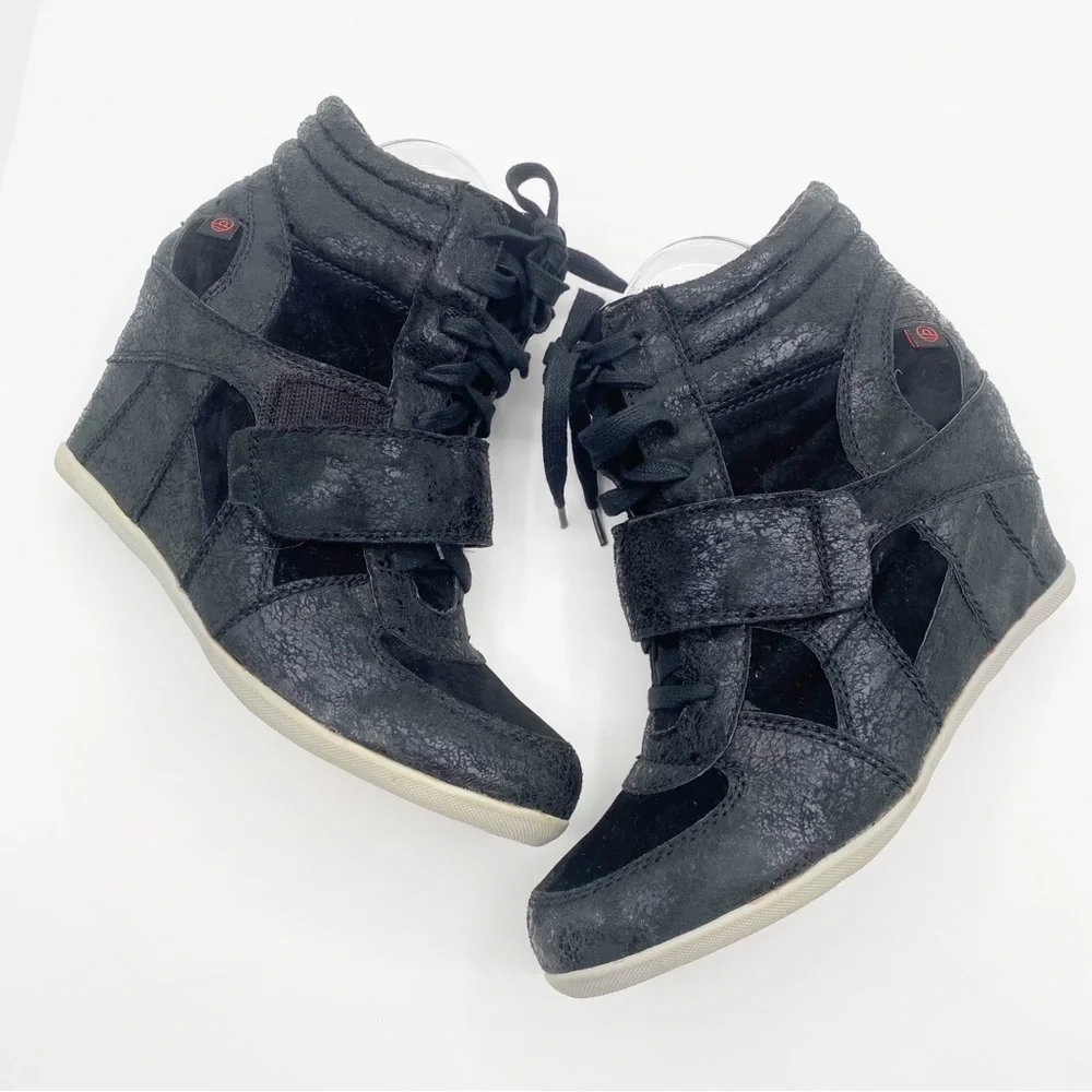 Big Buddha Wedge Strappy Shoes Black Bootie Like Size 10M - Picture 6 of 12